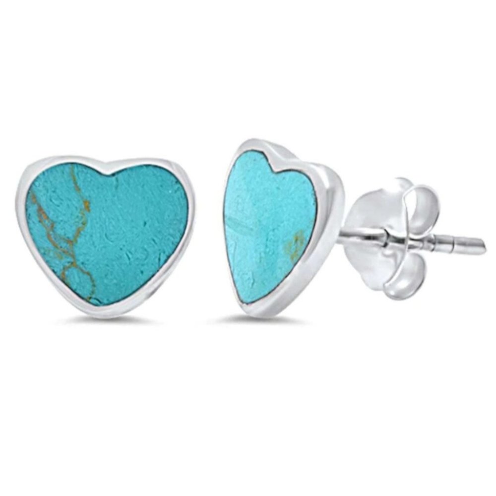 Heart Shaped Turquoise Earrings